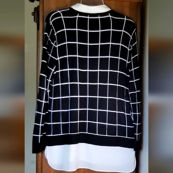 Investments Petite Two-fer Striped Sweater - Picture 2 of 5